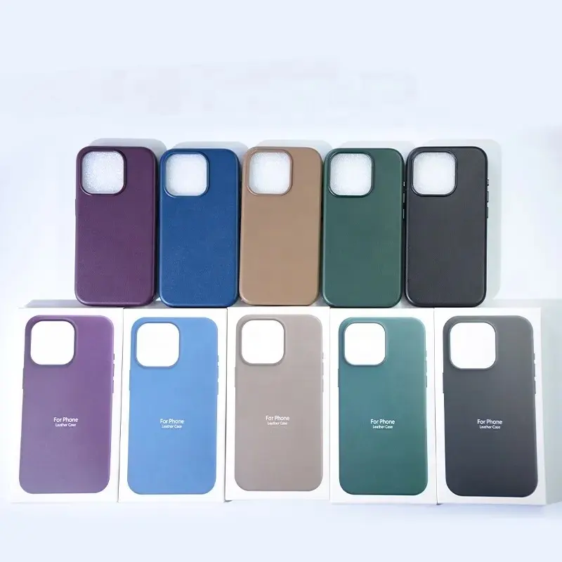 Original Magnetic Leather Cover Case for iPhone 15 Plus Leather Phone Case for iPhone 15 14 13 12 Pro max Back Cover