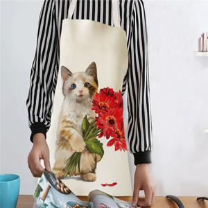 Tạp Dề Nấu Ăn Nhà Bếp Không Tay In Mèo Thiết Kế Tạp Dề Để Làm Sạch Nhà - Product Image 6