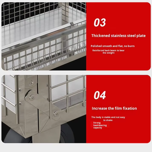 Roestvrijstalen Vouwwagen Met Poort Voor Winkelcentrum, Supermarkt En Magazijn - Product Image 4