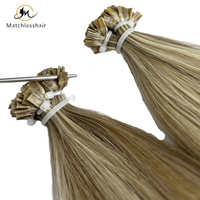 Vente en gros usine : Cheveux humains chinois vierges non traités, kératine, ondulation profonde lâche, pointe plate, pré-collés, sains, blond foncé