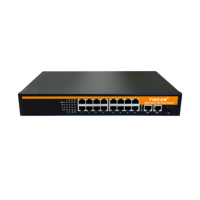 Commutateur PoE Passif Non Standard TiNCAM Smart Gigabit 16 Ports 100M avec 2 Uplinks 10/100/1000Mbps et 1 SFP pour Interphone de Bâtiment 15V 24V