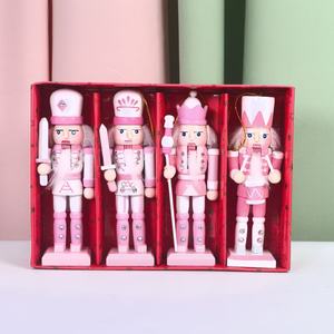 13 cm, vente en gros, mini <span class=keywords><strong>casse</strong></span>-noisettes en bois rose, jouets soldats, faits à <span class=keywords><strong>la</strong></span> main, écologiques, décorations modernes pour arbre de Noël - Product Image 1