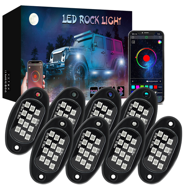 Modification RGB Ambient Light for Automotive Chassis Rock Underglow Road Vehicle Atmosphere Light APP Control New Condition