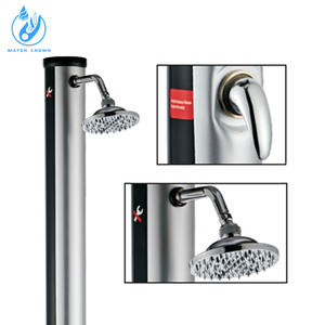 Colonne <span class=keywords><strong>solaire</strong></span> de <span class=keywords><strong>douche</strong></span> extérieure en <span class=keywords><strong>aluminium</strong></span> intégrée autoportante noire 40L pour <span class=keywords><strong>piscine</strong></span> - Product Image 5