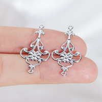 Pendentif en filigrane d'acier inoxydable, motif floral feuille de vigne, forme goutte d'eau, connecteur pour fabrication de bijoux DIY, en acier doré, vente en gros, OEM, personnalisé