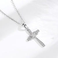 Pendentif Croix Plaqué Or Zircone Infinity Collier Crucifix Homme Hip Hop Mathématiques Célestes Algorithme Éternel Déclaration