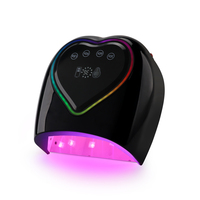 Lampe à ongles UV-LED hybride Pro Cure 98W en forme de cœur blanc avec double lumière rouge, machine à vernis gel, utilisation domestique, rechargeable, logo personnalisé