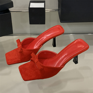 Summer New <b>Leopard</b> <b>Print</b> High Heel <b>Slippers</b> Ladies Elegant Sexy European and American Sandals - Product Image 3