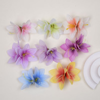 Elegante Pinza de Pelo de Plástico con Doble Flor de Orquídea Colorida, Hecha a Mano, de 10 cm, para Mujer, Flor Artificial, para Playa, Boda, Fiesta