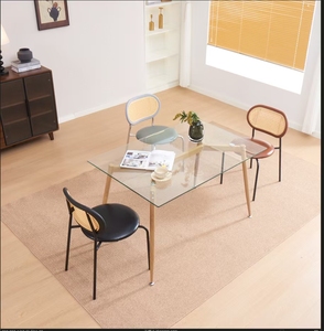 <span class=keywords><strong>Table</strong></span> à manger rectangulaire en verre trempé de <span class=keywords><strong>haute</strong></span> qualité, style design moderne pour la maison ou l'appartement à usage hôtelier - Product Image 2