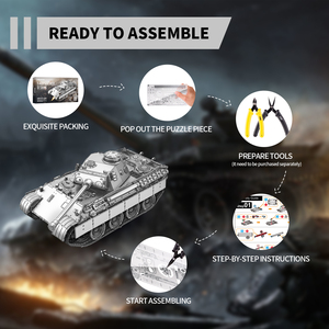 Piececool handmade military1: 48 Panther D kim loại mô hình Kit WWII thép Tank 413 Snap-Fit bộ phận - Product Image 3