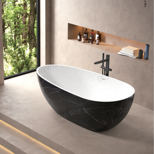 Massiv stein Marmor Badezimmer Badewanne stehend weiß Marmor Stein Badewanne Harz schwarz Marmor Badewannen - Product Image 2