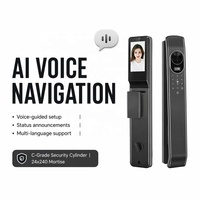 Serrure Intelligente Entièrement Automatique avec Interphone Vidéo, Reconnaissance Faciale et Veineuse, WiFi Tuya, Cloud, Empreinte Digitale, RFID, en Aluminium, pour Maison Connectée, Acier