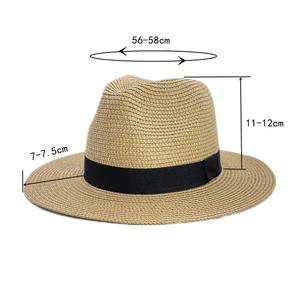 Sombreros de Paja para Mujer, Estilo Panamá, de Ala Ancha, para Playa, Protección UV, Sombrero de Sol Jazz, Plegable, para Hombre, Estilo Fedora - Product Image 5