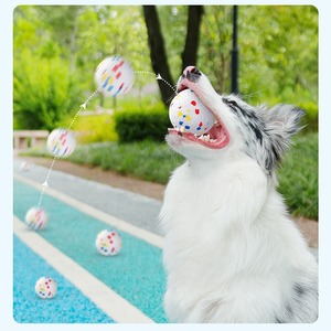 Jouet pour chien en forme de balle rebondissante Popcorn, pour nettoyer les dents, taille moyenne, couleur blanche, série - Product Image 3