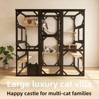 Villa modulaire pour chat avec porte latérale multi-démontable, grand espace et cabine cachette indépendante