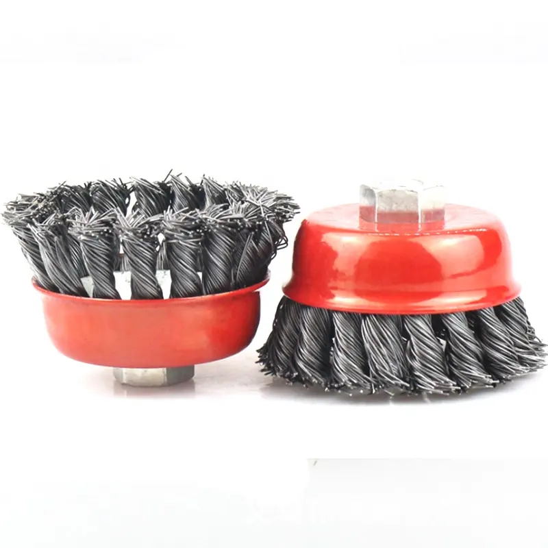 Kupfer/Kohlenstoffs tahl Industrie polier becher Twisted Knot Wire Brushes Hersteller