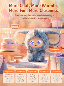 Petit jouet interactif intelligent IA transfrontalier en peluche, en forme de sac, pour bébé, avec fonction de pose assise, jeux mathématiques, faits scientifiques et naturels, et hauteur réglable - Product Image 4