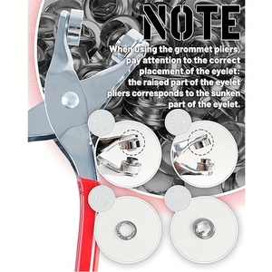 OEM ODM DIY Kit d'outils à œillets multifonctionnel durable, <span class=keywords><strong>Pince</strong></span> à œillets manuelle portable, Poinçon manuel pour rivets, Anneau en aluminium de 12 mm - Product Image 3
