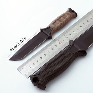 आउटडोर जीवित रहने के लिए थोक स्टेनलेस स्टील फिक्स्ड ब्लेड चाकू चाकू और प्लास्टिक हैंडल और शेथ ओम अनुकूलन योग्य - Product Image 1