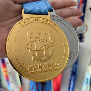 कास्टिंग फुटबॉल खेल पदक पुरस्कार कस्टम धातु शिल्प फुटबॉल खेल पदक रिबन के साथ - Product Image 2