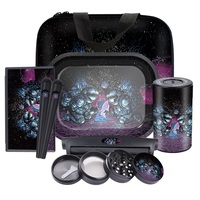 Kits d'accessoires pour fumeurs personnalisés avec logo de marque, plateau à rouler en métal et kit de broyeur à tabac – Vente en gros