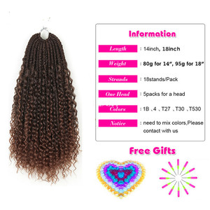 Extensiones de cabello sintético Goddess Locs de 18 pulgadas Crochet Hair Bomb Twist con estilo rizado teñido Faux Locs - Product Image 2