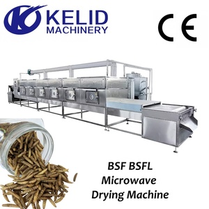 SUS304 PLC Control Fast Heating Keep Nutrients Energy-saving Industrial Automatic BSF Insect Worm <b>Microwave</b> Drying Machine High - Product Image 1