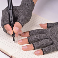 Gants d'arthrite de Compression pour hommes et femmes, demi-doigt, Support de poignet, coton, soulagement de la douleur articulaire, attelle de main, gants de bracelet de thérapie