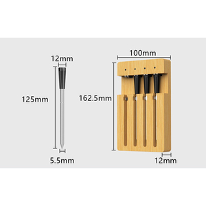 Bamboo Meat Oven Smart BBQ <b>Thermometer</b> Box Meat Bluetooth <b>Thermometer</b> Storage Organizer Wireless Meat <b>Thermometer</b> with <b>Probe</b> - Product Image 2