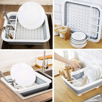 Boîte de rangement pliable en plastique pour vaisselle, séchoir à vaisselle de cuisine, égouttoir à vaisselle portable en plastique