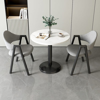 Nouvelle collection de meubles de salon, prix bas, table ronde en noyer simple et durable, ensemble de chaises en bois pour la maison, café