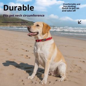 Nouveau collier pour chien en nylon rembourré avec rubans, motif uni, réglable, anti-rupture, réfléchissant, pour une utilisation en extérieur - Product Image 2