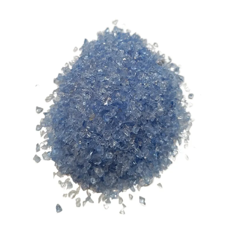 Preço barato cor de vidro esmagado filtro de mídia azul claro artesanato tamanho pequeno glitter para resina