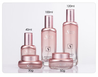 Bouteille en verre rose pour lotion de soins de la peau, flacon de 40 ml, 100 ml, 120 ml, 1 oz, 50g, fabriqué en chine