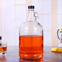Bocaux à vin en verre de stockage scellé transparent de 64 OZ / 2 litres Bouteille de vin de Californie avec bouchon en plastique à vis