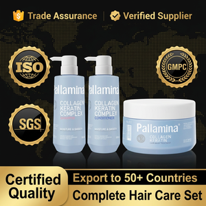 Ensemble de soins capillaires Pallamina en gros : Shampoing, <span class=keywords><strong>après</strong></span>-shampoing et masque capillaire à la kératine et aux protéines pour un traitement revitalisant en profondeur des <span class=keywords><strong>cheveux</strong></span> abîmés (OEM) - Product Image 2