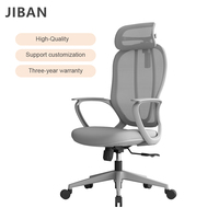 Chaise de bureau moderne en maille pour entrepôt, avec dossier ergonomique, appui-tête réglable, pivotante, inclinable, gris foncé, pour salle d'étude