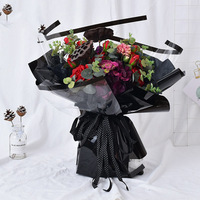 Nouveau stock de papier à fleurs imperméable semi-transparent pour la Saint-Valentin, papier d'emballage pour bouquet de fleurs
