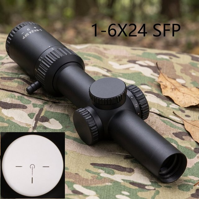 1-6x24 SFP Scope With Red Illumination Turret Lock System Wide Field of View Design for Outdoor Sports Hunting Optical Sight