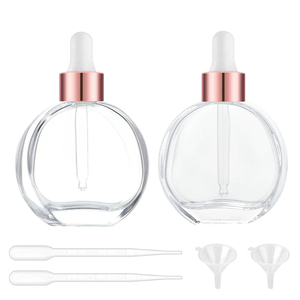 Bouteilles compte-gouttes <span class=keywords><strong>en</strong></span> verre transparentes vides de 60 ml pour cosmétiques, soins de la peau et huiles essentielles avec bouchon à vis – Emballage cosmétique <span class=keywords><strong>en</strong></span> <span class=keywords><strong>gros</strong></span> - Product Image 1