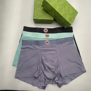 Calzoncillos bóxer de diseñador de lujo para hombre, ropa interior de marca, bóxer clásico sexy para hombre, pantalones cortos casuales con caja - Product Image 3