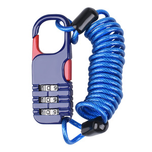 Nouveau verrou antivol de casque de moto en alliage d'aluminium ZHIXIAO avec serrure à combinaison <span class=keywords><strong>et</strong></span> câble pour casques de moto - Product Image 1