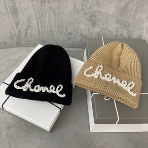 Women's Pearl Knitted <b>Hat</b> Winter Warm Stretchable Ear-Covering Beanie Black White <b>Khaki</b> Royal Blue Beige Pink Purple Dark Gray - Product Image 3