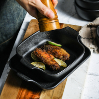 Plat de cuisson en grès, boulanger en céramique noir, nouveau design en fonte brute