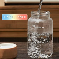 Logo personnalisé personnalisé en verre à haute teneur en borosilicate écologique clair durable bouteille d'eau tasse à café thé gobelet cadeau portable