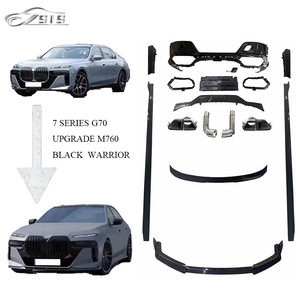 G70 UPGRADE M760 BLACK <span class=keywords><strong>WARRI</strong></span> KAROSSERIE-KIT für Frontlippe Heckdiffusor Seitenschweller Auspuffblenden Heckspoiler für 7er Serie G70 2023+ - Product Image 2