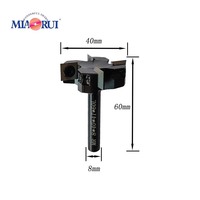 Miaorui 8*40*4T * 60L remplaçable alliage dur bois CNC Spoilboard surfaçage routeur Bits fraise tige ronde forets