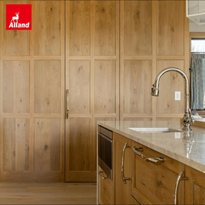 Armoire murale classique en bois rustique Alland, en chêne blanc naturel, pour <span class=keywords><strong>cuisine</strong></span> européenne, îlot de <span class=keywords><strong>cuisine</strong></span>, pour la maison - Product Image 2