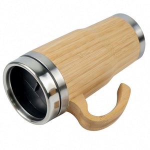 Custom Logo Eco-friendly Vacuum Cup Double Wall Insulated <b>Thermal</b> Bamboo Coffee <b>Mug</b> - Product Image 4